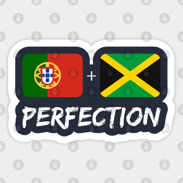 Portuguese Plus Jamaican Perfection Mix Flag Heritage Gift Sticker by Just Rep It!!